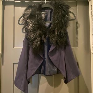 INC Vest with Fauxf fur collar